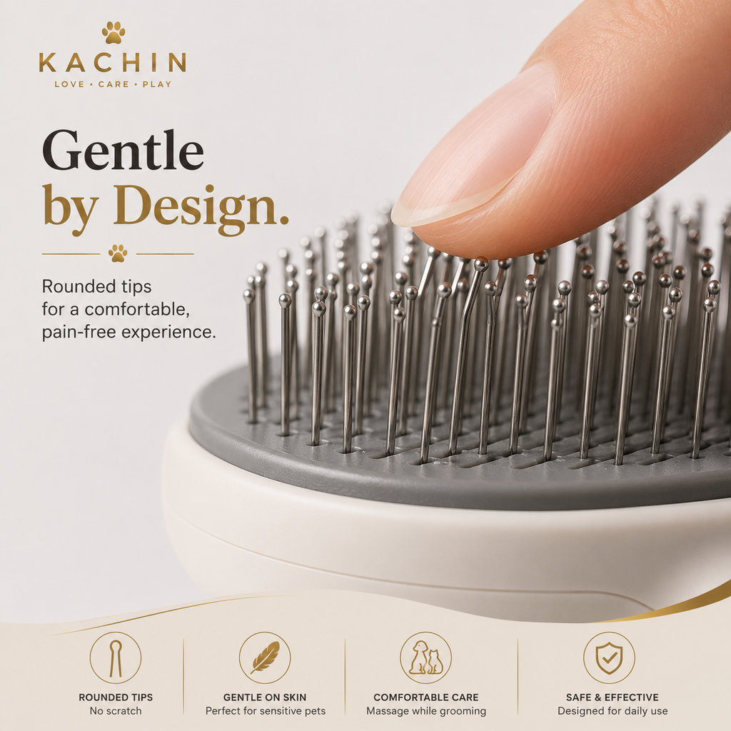 Macro view of the KACHIN brush's soft, rounded-tip bristles designed to prevent brush burn