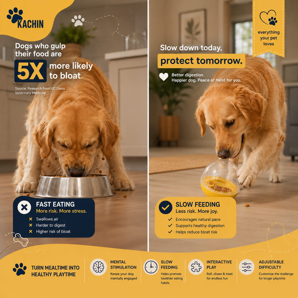 KACHIN IQ Treat Ball – Interactive Slow Feeder Puzzle for Dogs & Cats