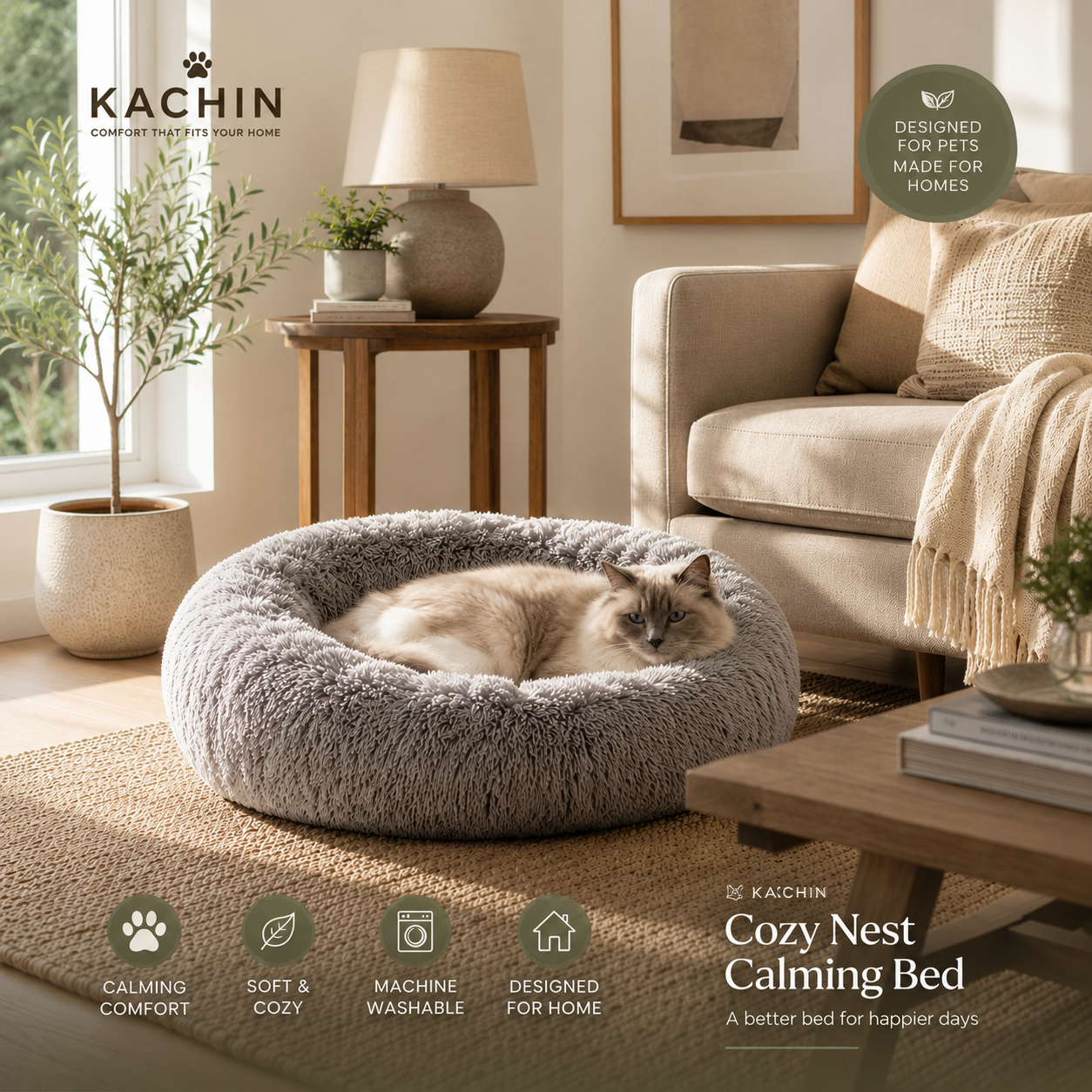 KACHIN Cozy Nest Calming Bed