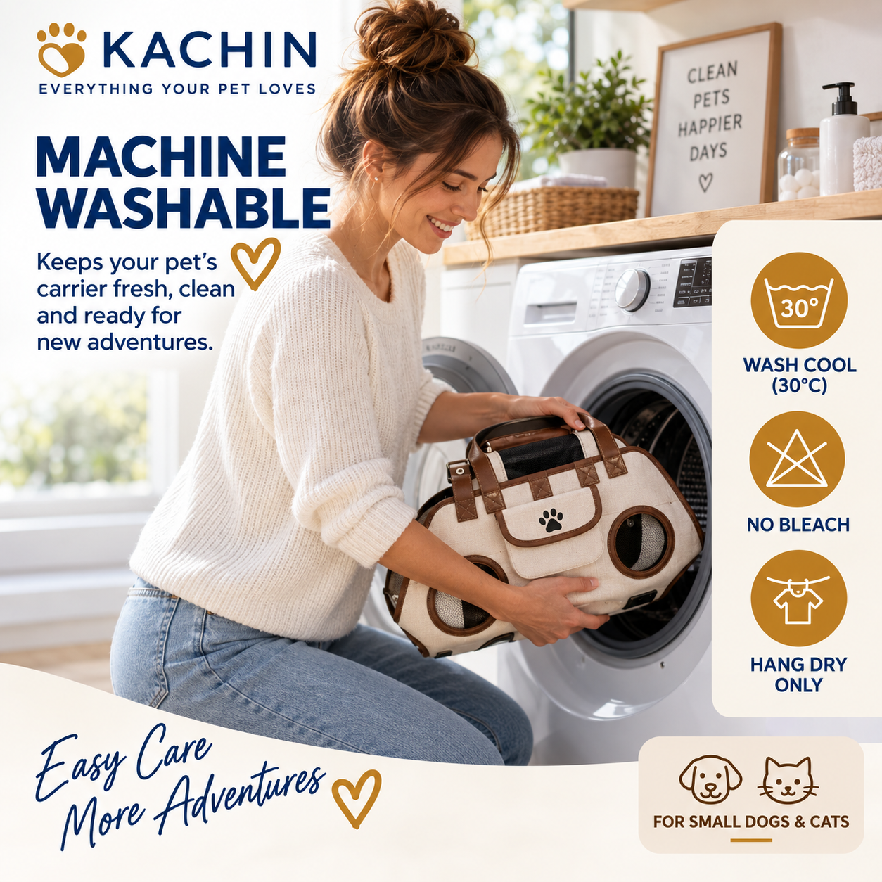KACHIN Hands-Free Sling Pet Carrier - Secure, Close-to-You Comfort for Small Dogs & Cats