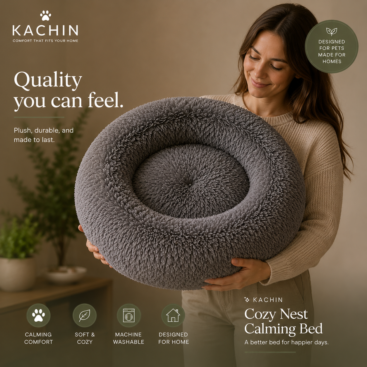 KACHIN Cozy Nest Calming Bed