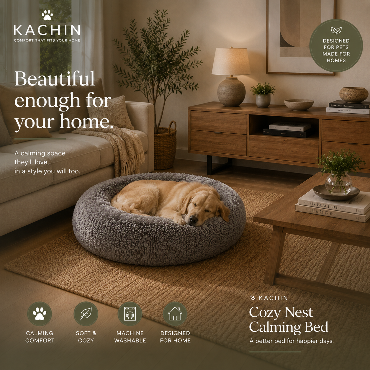 KACHIN Cozy Nest Calming Bed