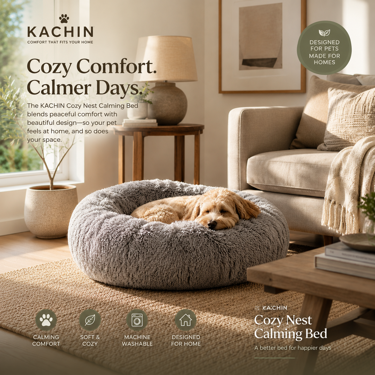 KACHIN Cozy Nest Calming Bed