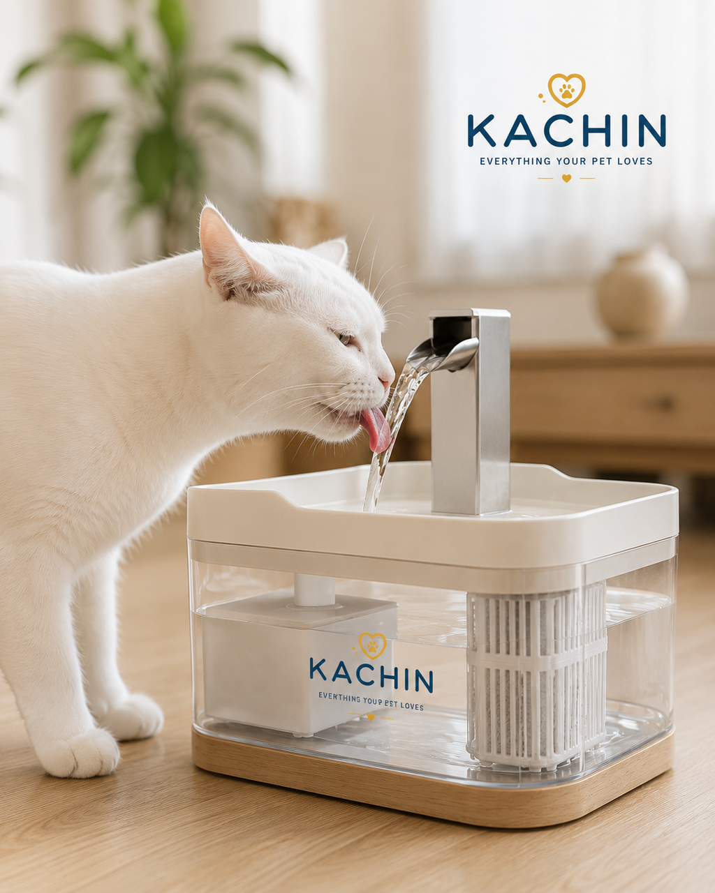 KACHIN Nordic Cat Water Fountain – Automatic Circulating Water for Better Hydration